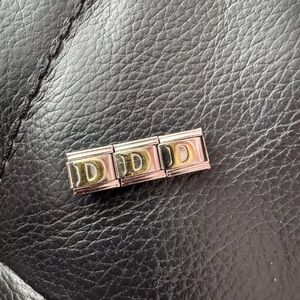 Letter D Gold Tone Italian Charm Link